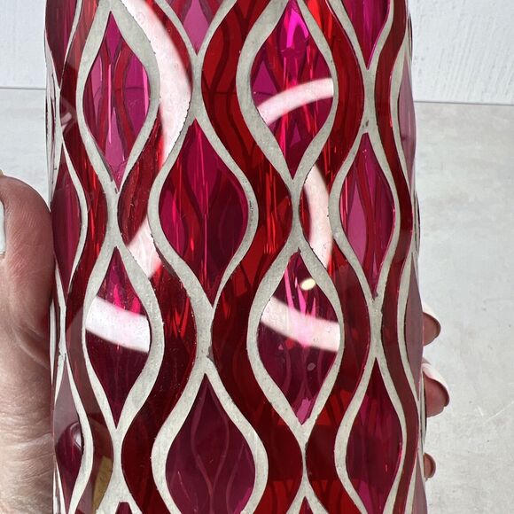 Vintage 1960s Mod Pink Swirl Psychedelic Glass Vase Hippie Boho 8.25"H X 3.25” W - Picture 8 of 12